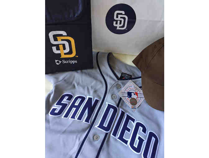 Padres Gift Bag with Youth Jersey and Cap