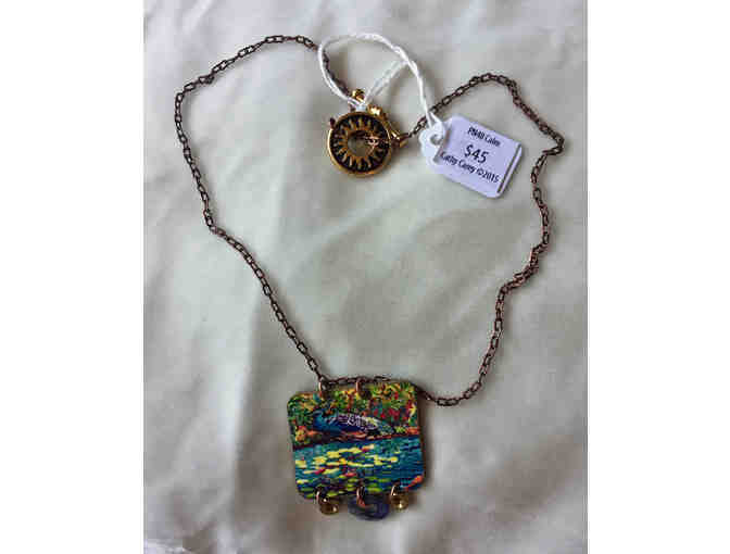 Cathy Carey Original Steam Punk Style Necklace and Cards from Cathy Carey Art Studio.