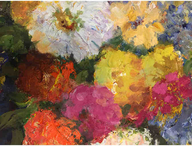 Original Impressionist Floral Oil Painting by Maria Ossa