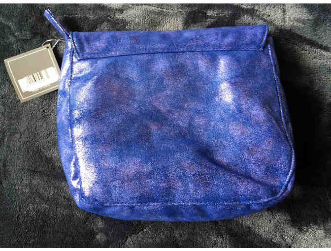 Metallic Purple Clutch filled with Beauty Samples