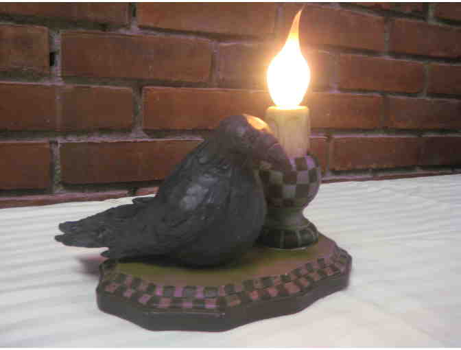 Folk Crow Candle Lamp