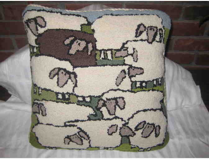 Hand Hooked Sheep Pillow