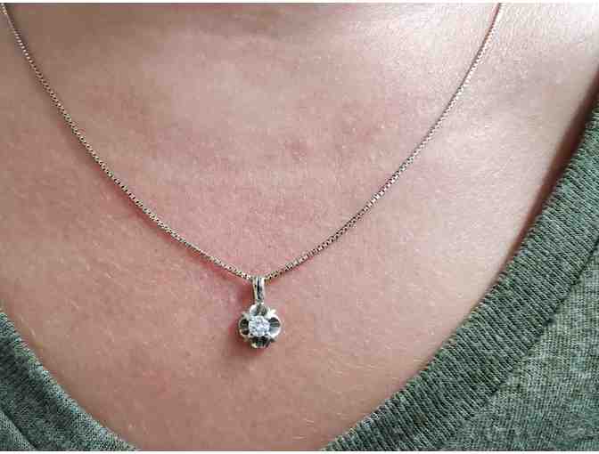 Vintage Ladies Diamond Pendant and Necklace