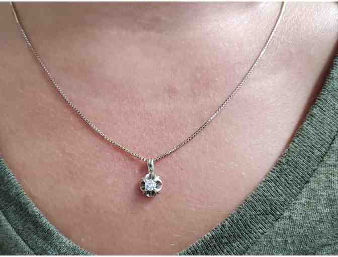 Vintage Ladies Diamond Pendant and Necklace