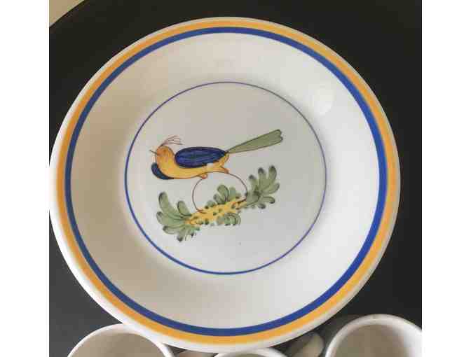 San Marciano Ceramiche Bird Plates Italy Uneven Set