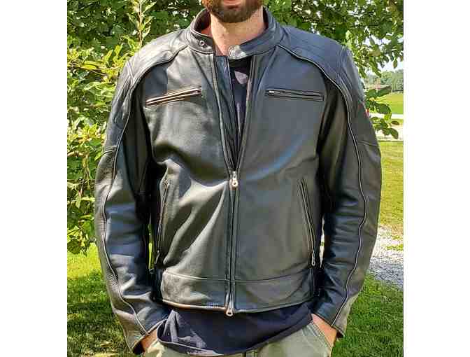 Gently Used Harley Davidson Reflective Skull Leather Jacket