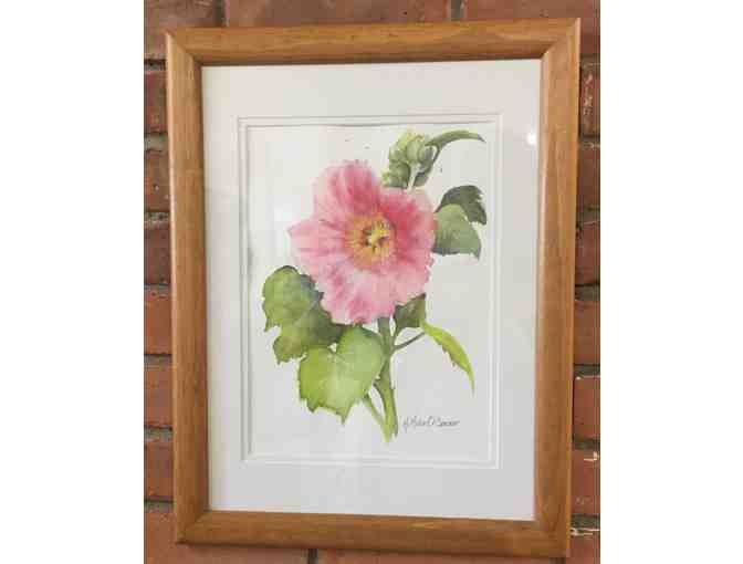'Hollyhock' Watercolor Painting by Arlene Miller O'Connor
