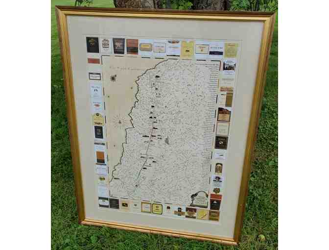 1999 Vintage Expedition Sonoma Wine Country Vineyard Framed Tour Map - Photo 1