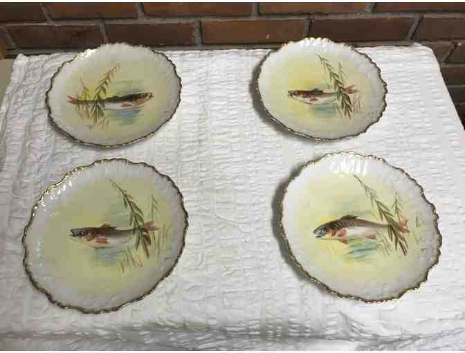Limoges Hand Painted Dessert/Salad Plates - Set of 4