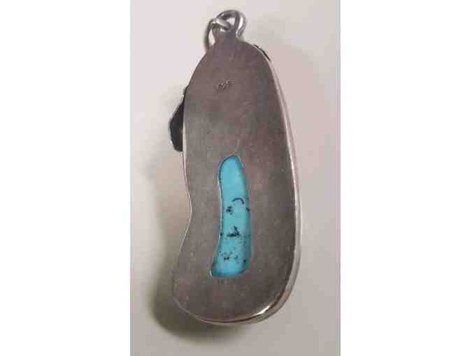 Silver and Turquoise with Lapis stone Pendant