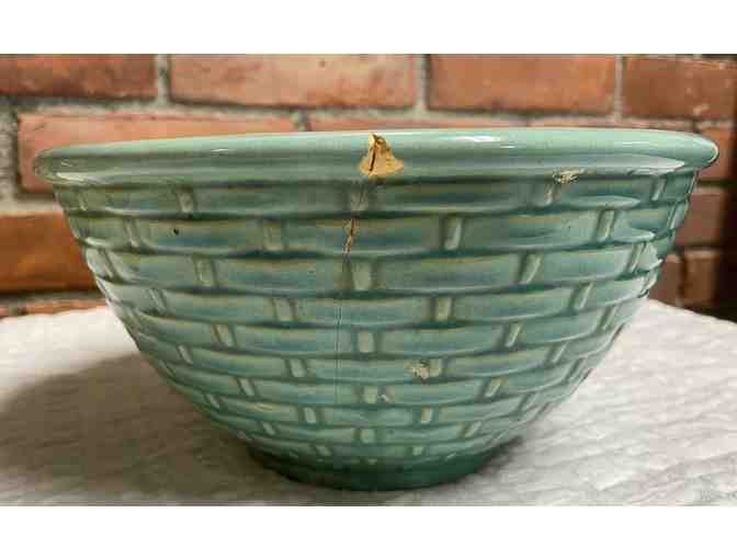 Basket Weave Green Mixing Bowl