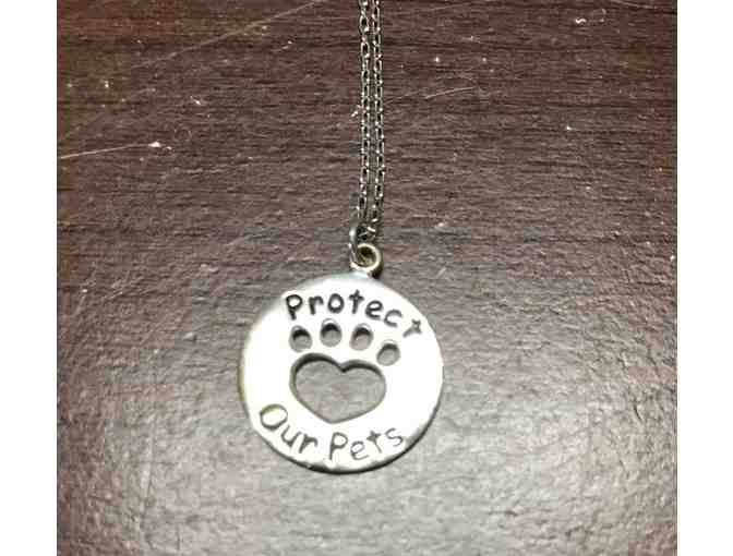 Sterling Silver 'Protect Our Pets' Pendant and 18' Chain