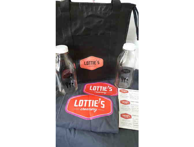 Lottie's Creamery: $30 in Gift Certificates, 2 Lottie's Water Bottles, 2 Lottie's T-Shirts