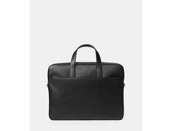 Jack Spade: Black Leather Briefcase/Computer Bag