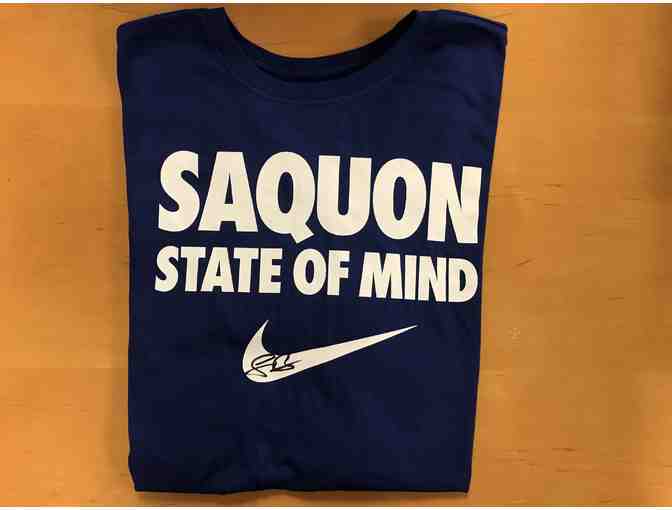 Autographed Saquon Barkley NY Giants Mini Helmet + Signed Nike Shirt