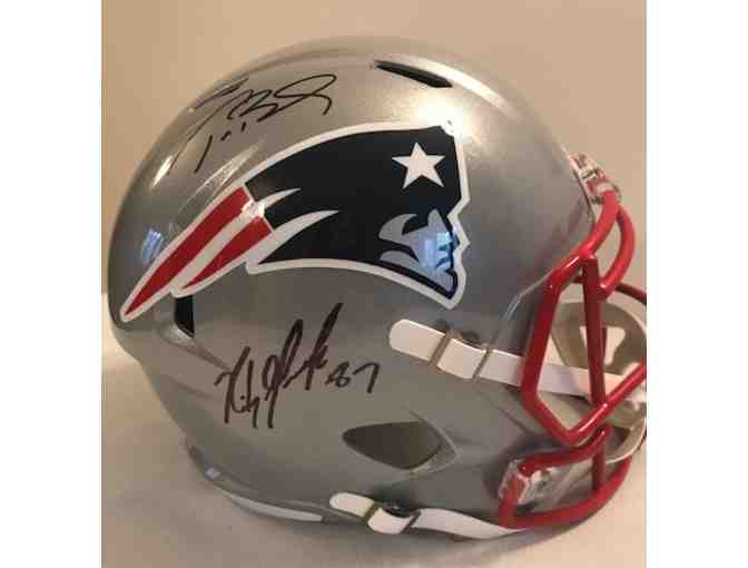 Pat's Helmet Signed by Brady, Gronk, Edelman