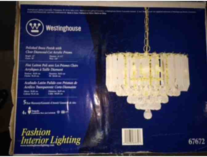 Westinghouse 4 Light Polished Brass Finish with Clear Diamond-Cut Acrylic Prisms