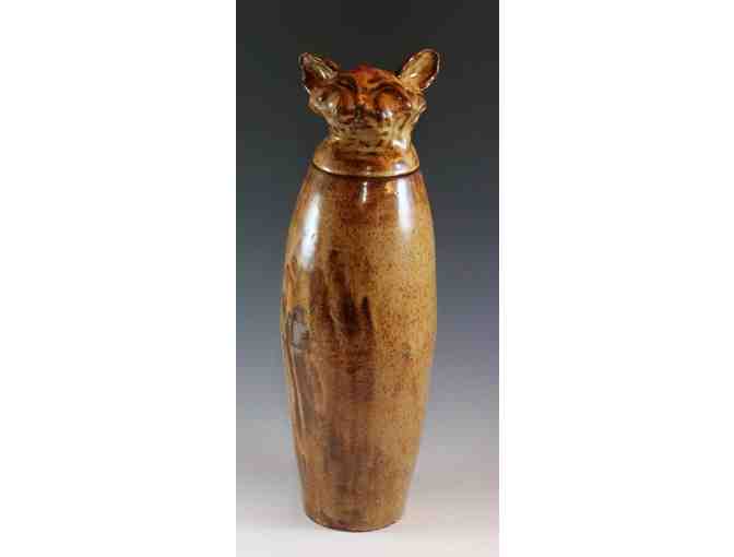 Stoneware Hand Crafted Cat Vase - Photo 1