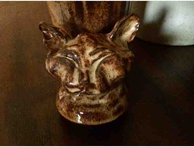 Stoneware Hand Crafted Cat Vase - Photo 2