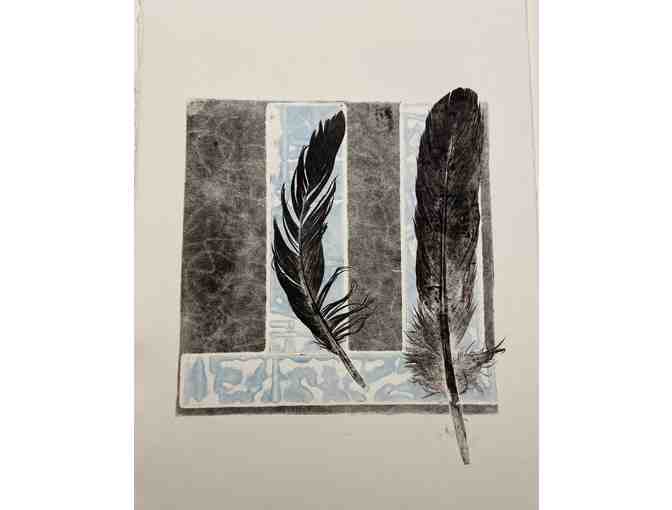 Black Feather Magic- Original Mono Print - Photo 1