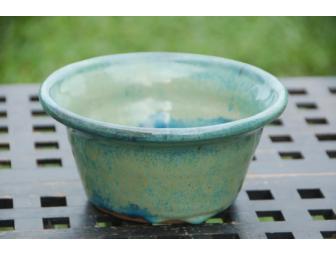 Pottery Bowl in Greens and Blues