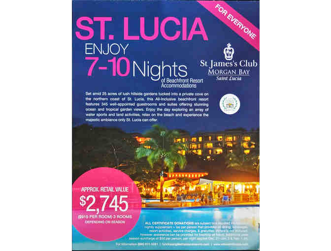7 to 10 Nights at St. James's Club Morgan Bay in St. Lucia