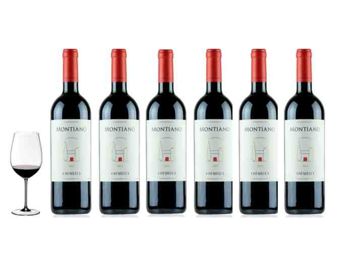 6 Bottle Case of 2015 Montiano Cotarella Red Wine in a Wooden Montiano Box