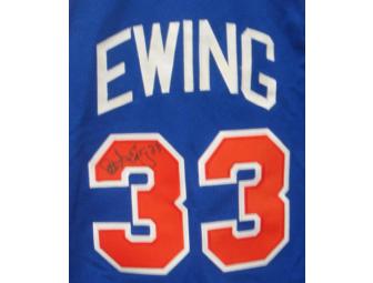Patrick Ewing autographed jersey in a custom frame.