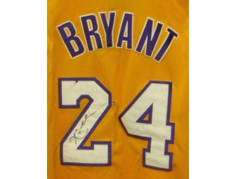 Kobe Bryant autographed LA Lakers jersey in a custom frame