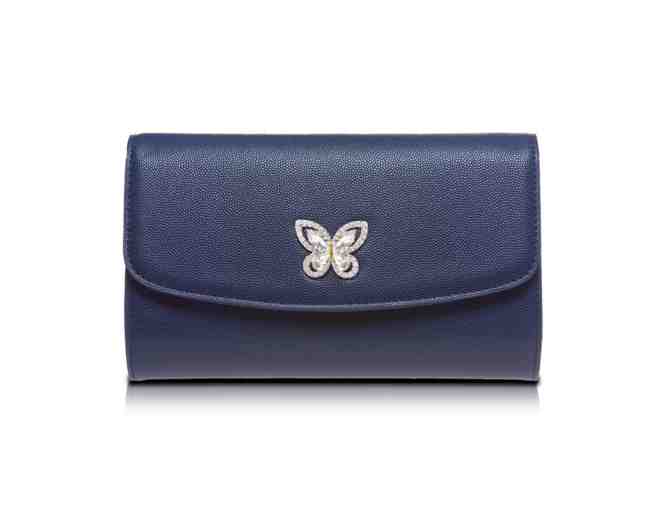 Swaroski Crystal Crossbody Clutch - Navy - Photo 1