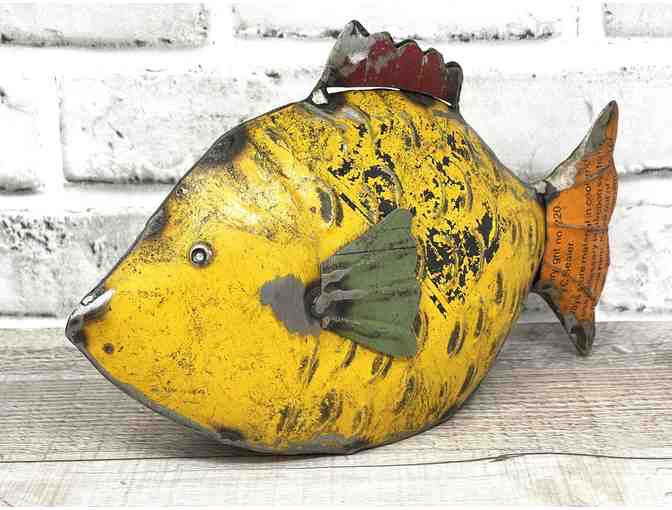 Recycled Metal Fish Statue - Photo 1