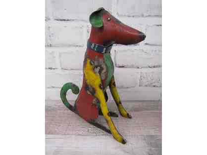 Recycled Metal Dog Statue