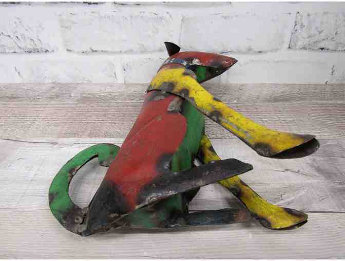 Recycled Metal Dog Statue - Photo 2