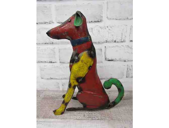 Recycled Metal Dog Statue - Photo 3