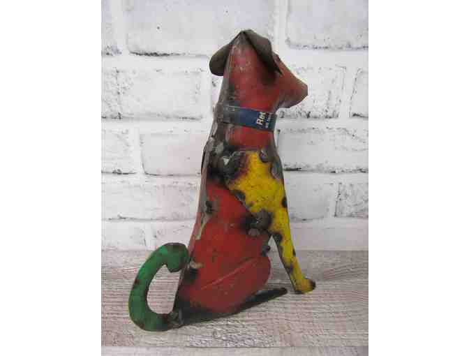 Recycled Metal Dog Statue - Photo 5