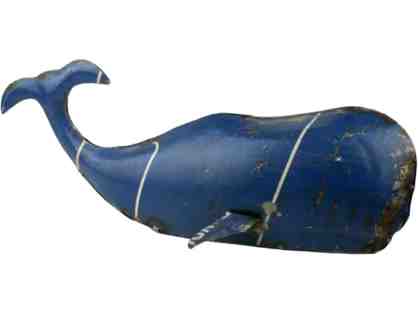 Recycled Metal Whale Decor