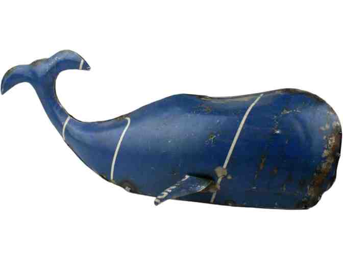 Recycled Metal Whale Decor - Photo 1