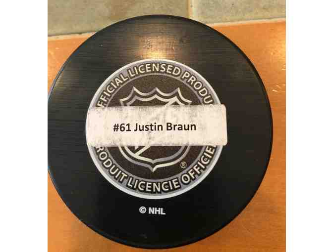 San Jose Sharks Justin Braun Autographed Puck