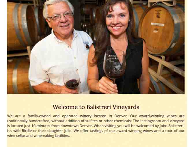 A Bottle of 2017 Colorado Tempranillo and $30 gift certificate from Balistreri Vineyards - Photo 1