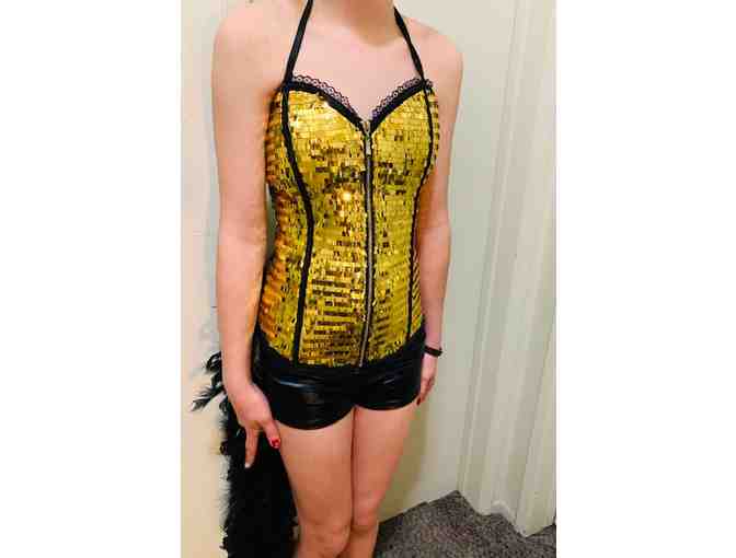 Dance Moms UNAIRED Season 7 Episode - Gold Sequins Bustier with Black, Feather Shorts - Photo 5
