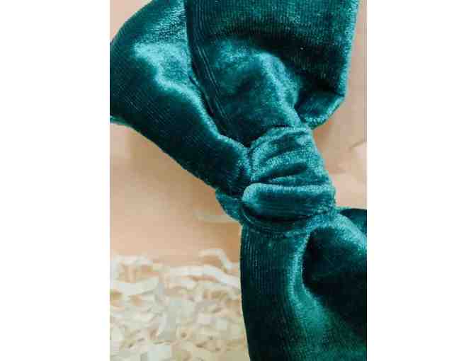 Snickerdoodle Velvet Bow and  Winter Green Velvet Headband by Hada Story