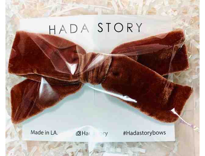 Snickerdoodle Velvet Bow and  Winter Green Velvet Headband by Hada Story