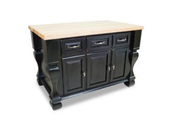 Black-Finished Birch Kitchen Island With Choice of Top