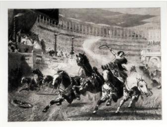 CHARIOT RACE IN THE CIRCUS MAXIMUS - 1884 woodcut