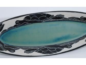 Oval 'Turtle' platter by Flying Pig Pottery