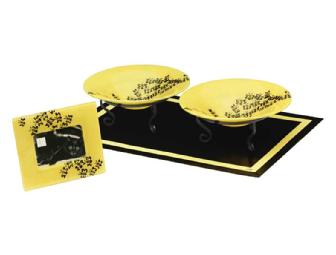 Honeybees food bowls, placemat and can covers by Jo Sherwood Design, LTD