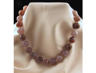 Brown & Purple Agate Bead Necklace