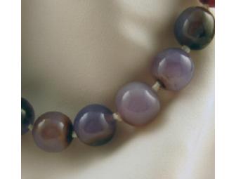 Brown & Purple Agate Bead Necklace