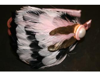 Black, White & Pink Feather Headband by Jessica Bourque of Some Fine Folks
