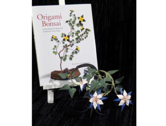 Blue & Cream with Green Origami Bonsai Tree & Book by Benjamin John Coleman